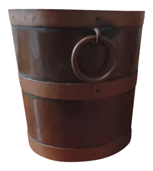 Early 19th Century English Regency Brass & Copper Ring Handle Peat Bucket