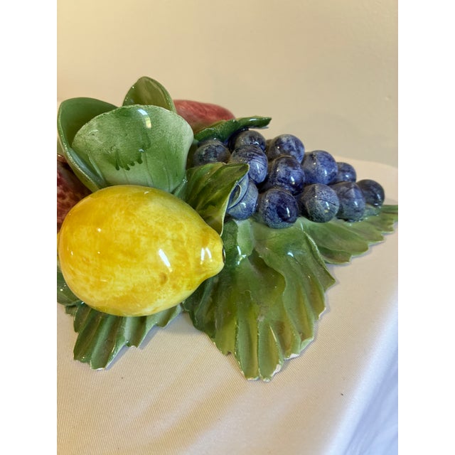 Capodimonte Vintage Italian Capodimonte Porcelain Fruit Taper Candle Holder For Sale - Image 4 of 12