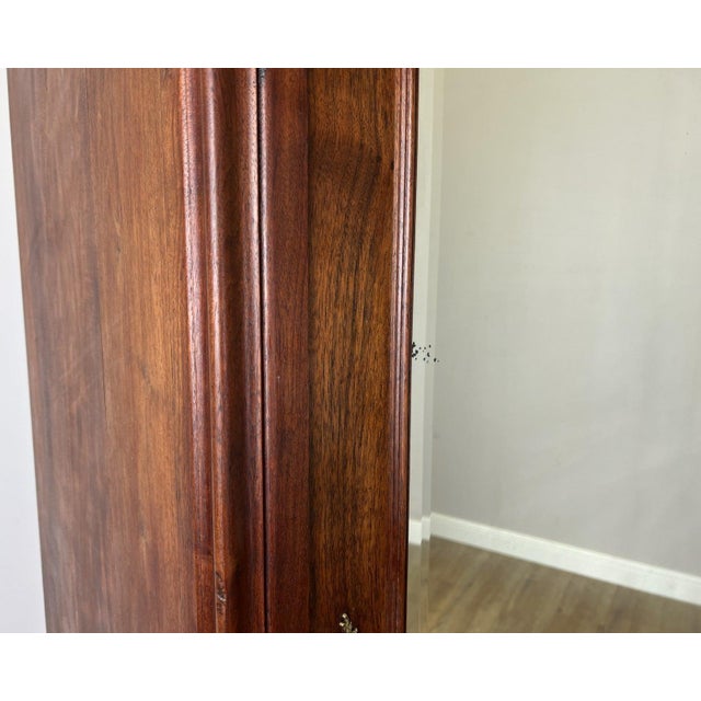 Gold Antique French Style Carved Walnut Wardrobe with Mirror For Sale - Image 8 of 16