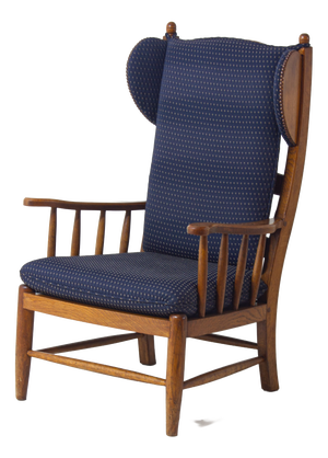 French Lounge Chair in Blue Fabric, 1960s