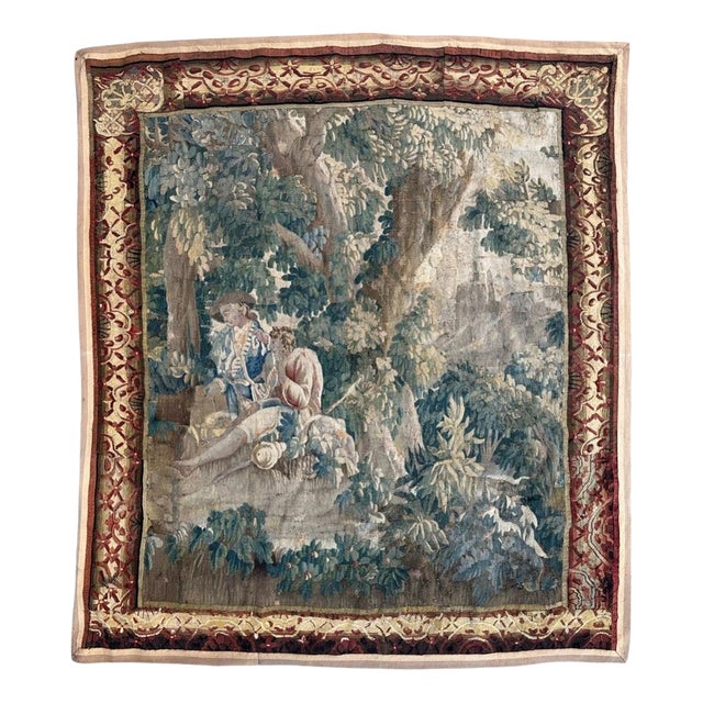 18th Century Aubusson Rest in the Forest Tapestry For Sale