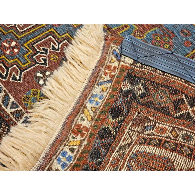 Tribal Vintage Persian Qashqai Tribal Area Rug, Handwoven Geometric Pattern, Rust Red & Ivory, 4’ X 6’ For Sale - Image 3 of 12