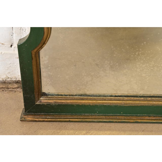 Green Stickley Brothers Antique Early American Country Cottage Green Lacquered Wall Mirror, Circa 1920s For Sale - Image 8 of 11