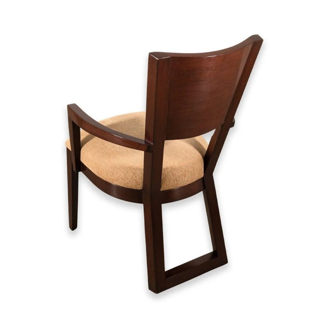 Brown Berman Rossetti Contemporary Modern Dark Wood Armchairs - A Pair For Sale - Image 8 of 12
