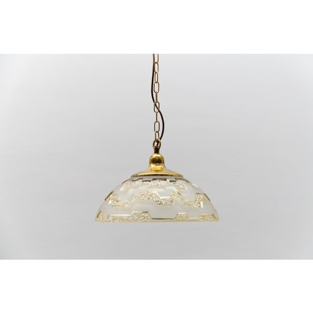 Amber-Colored Embossed Glass Lamp by Peill & Putzler, Germany, 1960s For Sale - Image 14 of 14