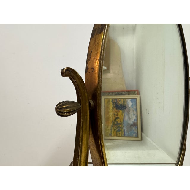 Mid-Century Italian Brass Vanity or Dressing Table Mirror, 1950s For Sale - Image 6 of 15