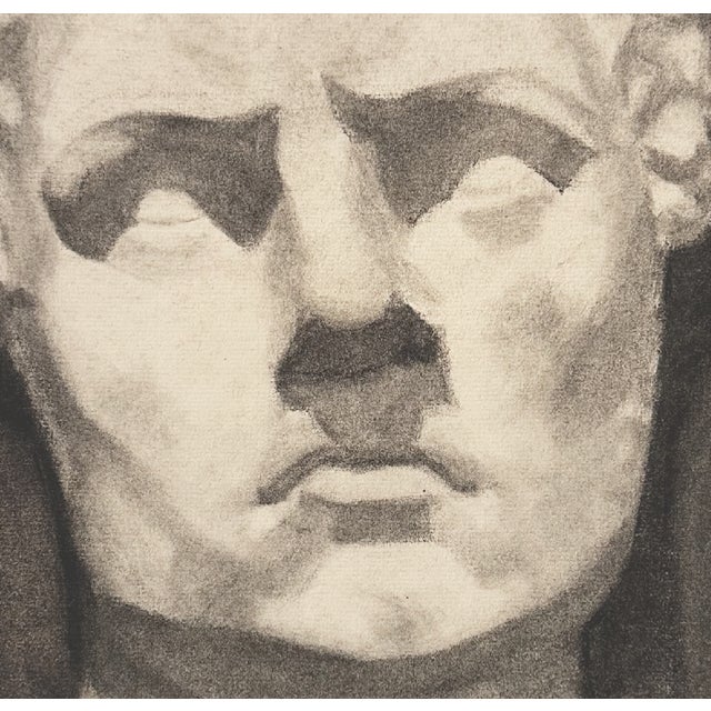 Realism Antique French Academic Drawing of a Classical Sculpture, Graphite on Paper, Signed With Mat For Sale - Image 3 of 4