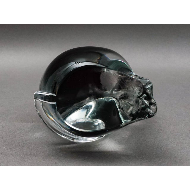 Glass Mid 20th Century V Nason Italy Sommerso SmokeArt Glass Seated Cat Figurine Sculpture For Sale - Image 7 of 8