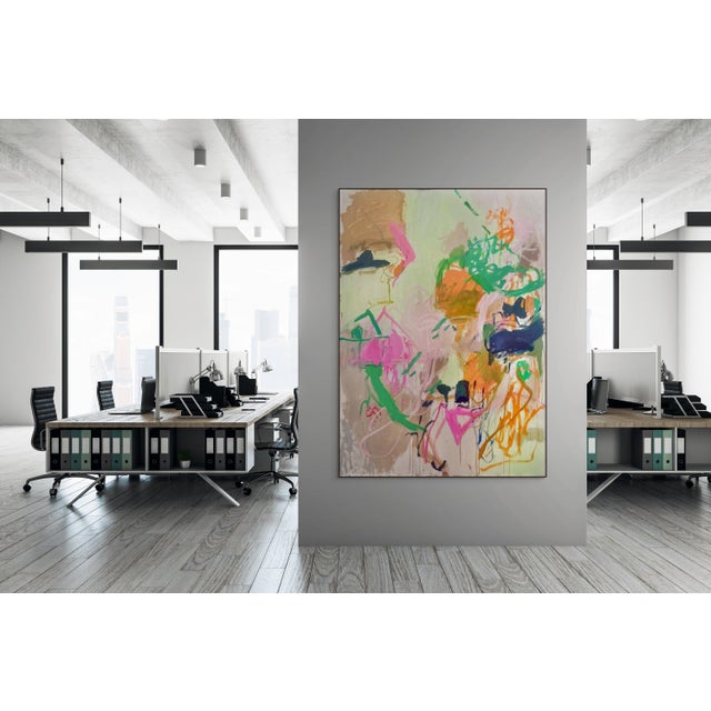 This work will be shipped rolled in a tube. Poynder's method emphasizes gesture, line, color, and space. Physicality and...