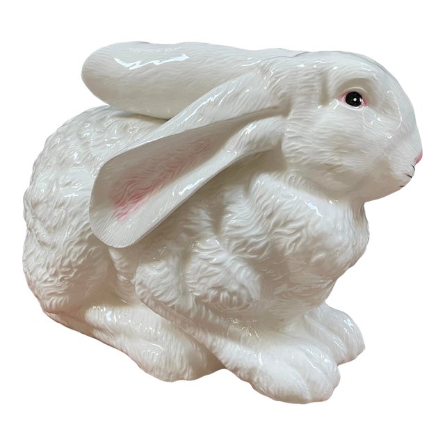 Vintage Large Ceramic White Rabbit For Sale