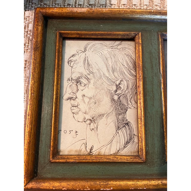 Striking vintage grouping of three Renaissance-style Old Master portrait studies presented together in a handsome...
