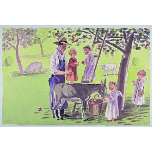 Jan Knap, In the Countryside, Lithograph, 1999 For Sale