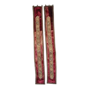 Pair of 17th Century Italian Embroidery Tapestry Wall Hanging