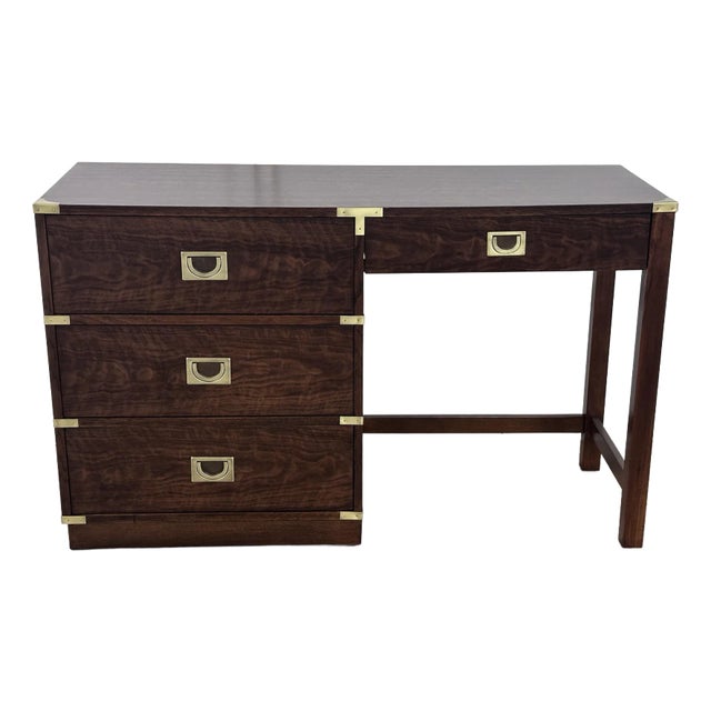 1980s Drexel Campaign Style Desk For Sale