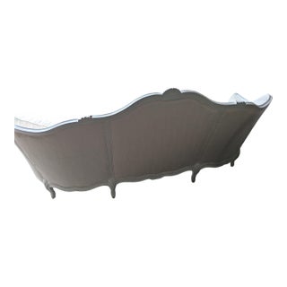 Ralph Lauren Home–Style Louis XV Carved Wood Sofa in Ivory Damask For Sale