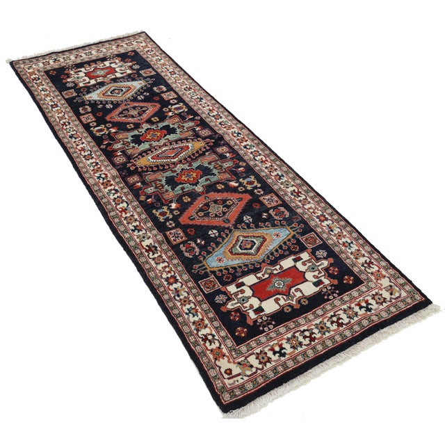 Pasargad DC Navy Blue Fine Hand Knotted Bidjar Rug For Sale - Image 4 of 4
