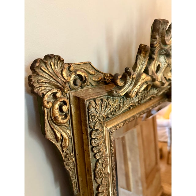Large Antique French Gilded Mirror with Rococo Detailing For Sale - Image 17 of 18