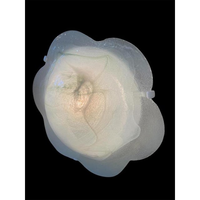 Large Murano Glass Flower Wall Light, Italy, 1980s For Sale - Image 4 of 8