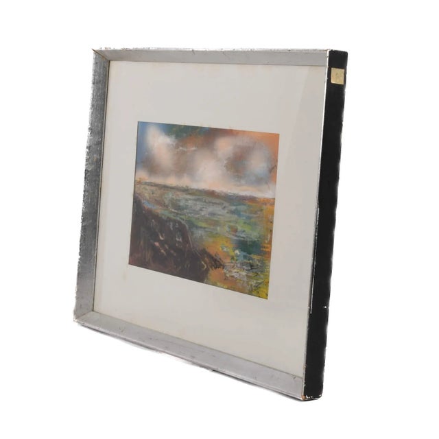 Framed J. Akston "Mystery in the Skies 1974" Acrylic on Paper For Sale - Image 4 of 10