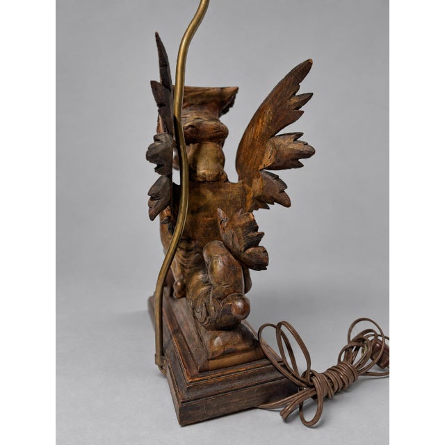 Continental Renaissance Revival Carved Dragon Griffin Table Lamp, C. 1890-1930 For Sale - Image 4 of 10