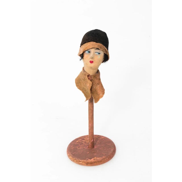 Early 20th Century Set of Five Papier Mache Flapper Hat Stands For Sale - Image 5 of 12