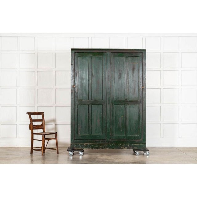 19th Century Large 19th Century English Pine Painted Cupboard, 1890 For Sale - Image 5 of 17
