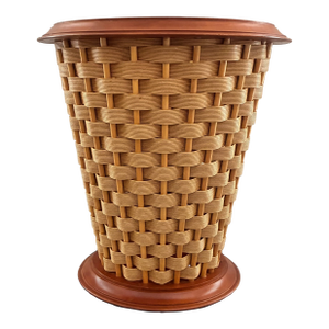 1970s MCM Woven Cane Umbrella Stand/Basket by Brea College Crafts