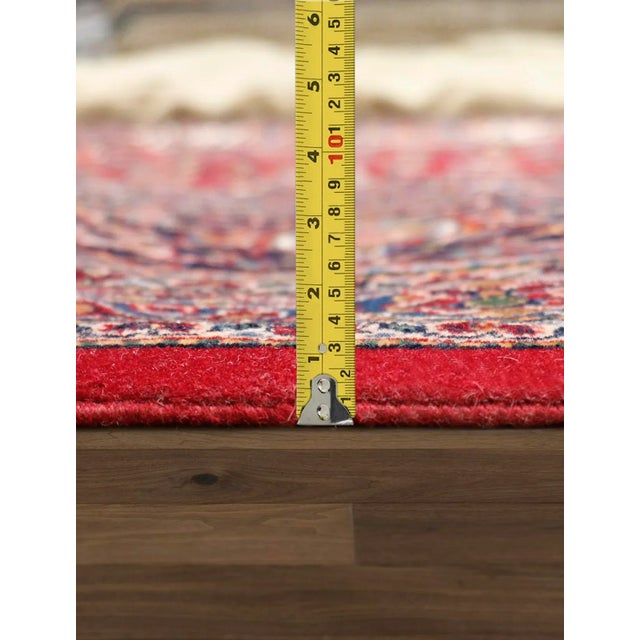 1910s Pasargad Home Antique Kashan Wool Area Rug-10'10" X 14' 7" , Red For Sale - Image 5 of 6
