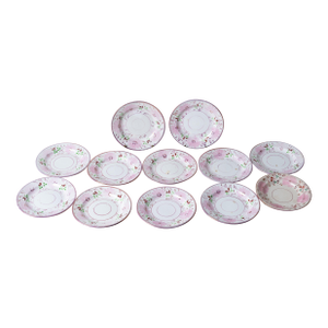 Bailey & Harvey Staffordshire Pink Lustre Saucers - Set of 12