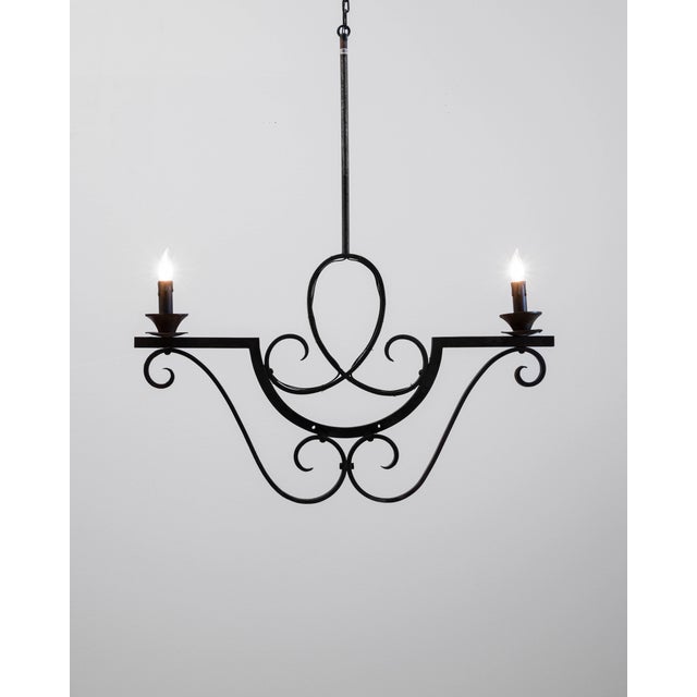 Traditional 1900s French Metal Chandelier For Sale - Image 3 of 18