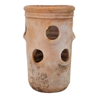Narrow Terracotta Strawberry Pot For Sale