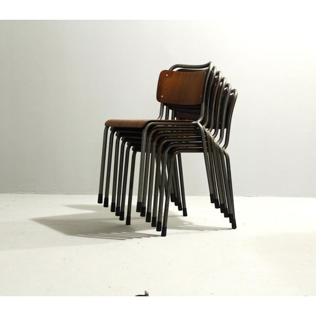 Set of 6 Gispen Model 106 dining chairs, designed in 1952 for the Technical University Delft by W.H.Gispen. The chairs...