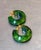 1960s green marbelized bakelite hoop pierced earrings. Excellent condition.