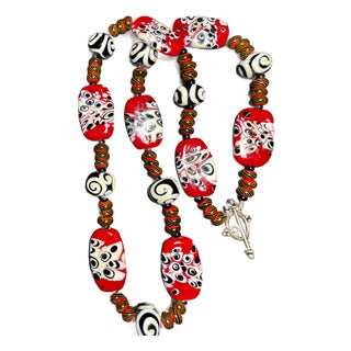 Late 20th Century Venetian Glass Evil Eye Contemporary Millefiori Necklace For Sale