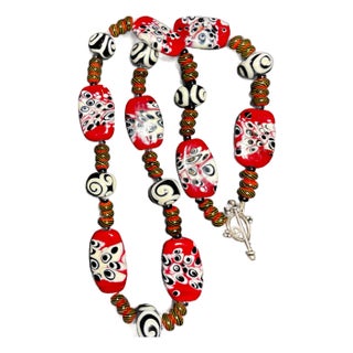 Venetian Glass Evil Eye Contemporary Millefiori Necklace For Sale