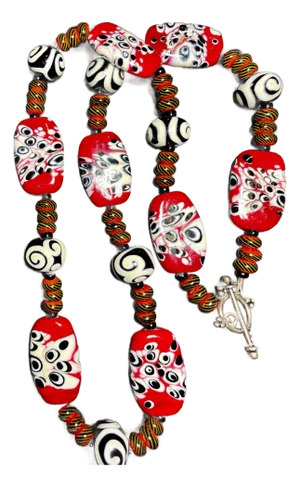 Venetian Glass Evil Eye Contemporary Millefiori Necklace