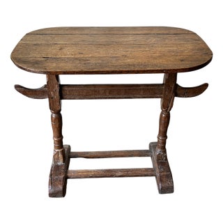 Antique Flemish Baroque Oak Tavern Table, 1680 For Sale