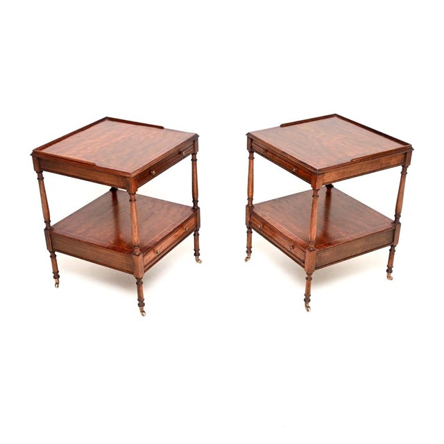 Georgian Satinwood Side Tables, 1950s, Set of 2 For Sale - Image 3 of 14