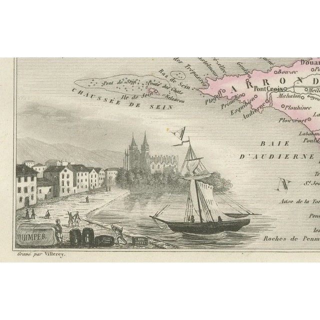 Map of Finistère France with Brest, 1800s For Sale - Image 5 of 10