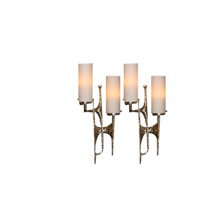 Mid-Century Modern Bronze Wall Sconces by Felix Agostini, 1990s, Set of 2 For Sale