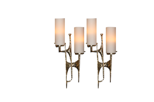 Mid-Century Modern Bronze Wall Sconces by Felix Agostini, 1990s, Set of 2