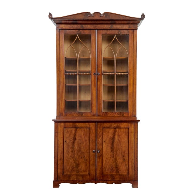 Brown Early 19th Century Flame Mahogany Bookcase, 1820s For Sale - Image 8 of 8