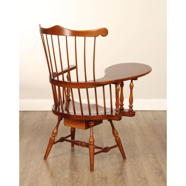 Frederick Duckloe Cherry Windsor Style Writing Armchair For Sale - Image 12 of 12