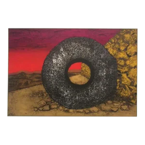 Dean Meeker "Ball Court #1" Hand Signed Intaglio Collagraph Artwork