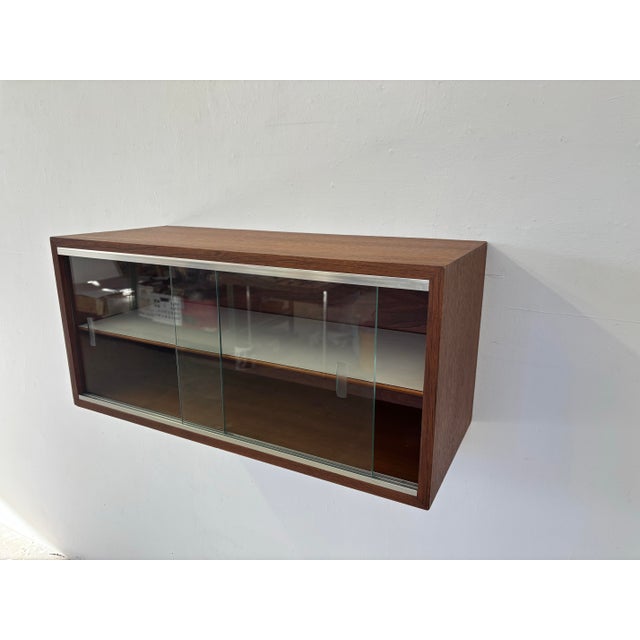 Mid 20th Century Mid 20th Century Pair of Floating Wall Cabinets in the Style of George Nelson For Sale - Image 5 of 12