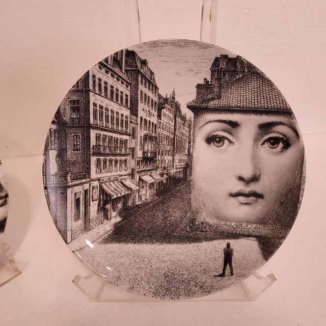 Ceramic 20th Century Porcelain Tema e Variazioni 223 and 205 Plates from Piero Fornasetti, Italy, 1950s, Set of 2 For Sale - Image 7 of 18
