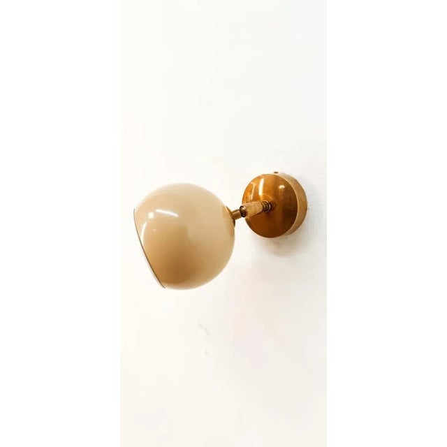 Adjustable Wall Light with Cream-Colored Metal Dome For Sale - Image 4 of 9