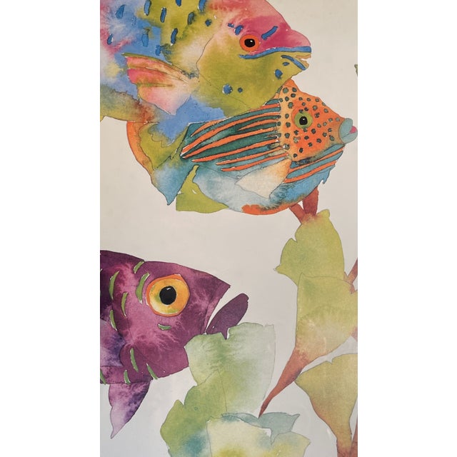 Coastal Coastal Art by Tracy Taylor Tropical Fish Down Under Offset Litho 40" High Framed For Sale - Image 3 of 8