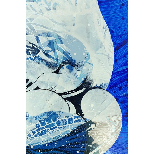 "Ballast Blue" by Michael DesRosiers Abstract Mixed-Media on MDF Panel (2022) For Sale - Image 10 of 16