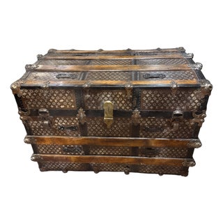 Antique Trunk Designed With Letters. For Sale